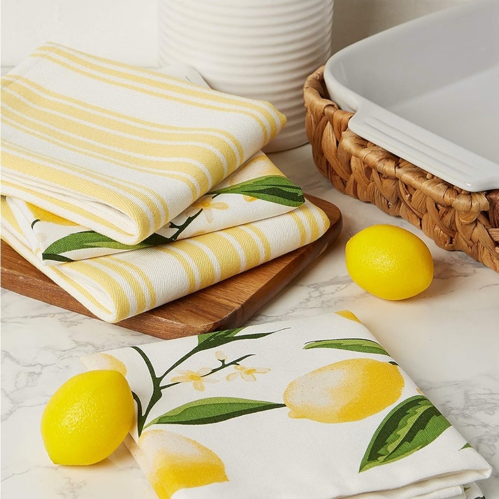 Lemon Print Kitchen Towels